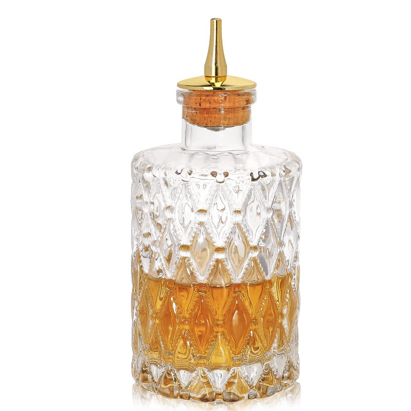SuproBarware Bitter Bottle - 4oz/120ml Jewel Grain Bitter Bottle For Cocktail, 4oz/120ml, Metal Dash Top, Great for Bartender, Home Bar - Image 1